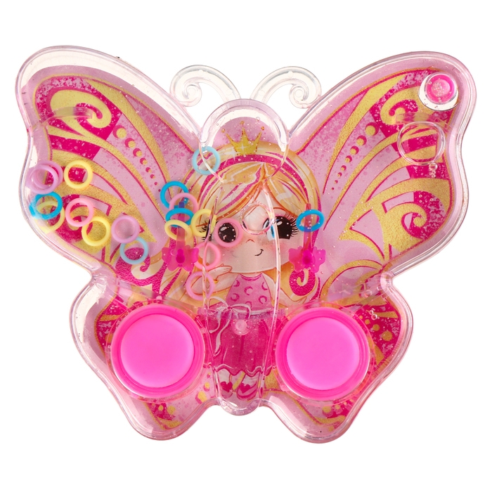 Водная игра с колечками &laquo;Бабочка&raquo;, цвет розовый