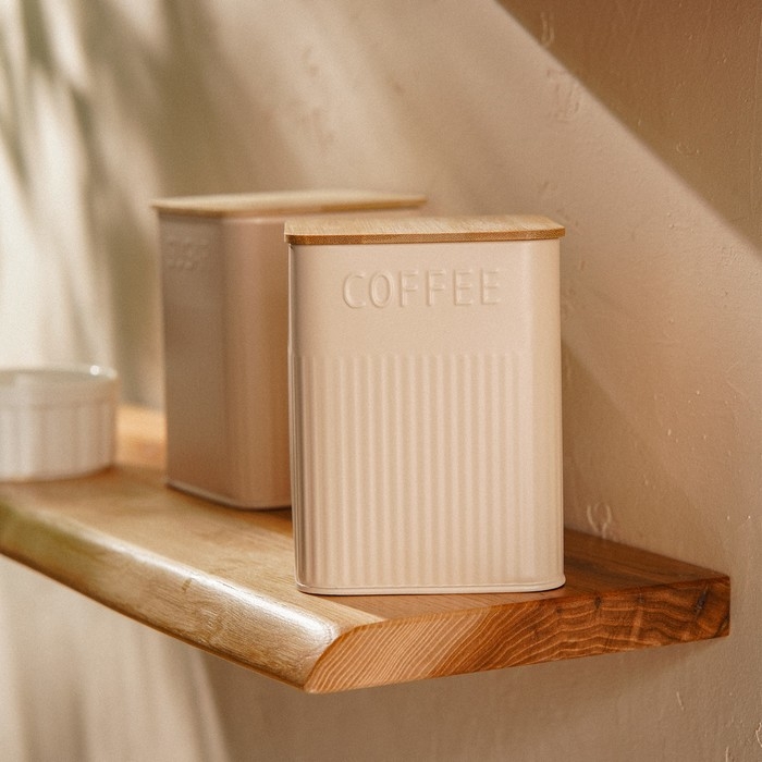 Банка для кофе «Сан-Лоренцо», 10×13 см, цвет розовый, с бамбуковой крышкой Банка для кофе «Сан-Лоренцо», 10×13 см, цвет розовый, с бамбуковой крышкой