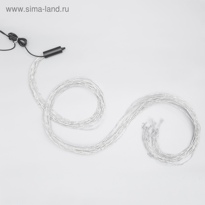 Гирлянда &laquo;Конский хвост&raquo; 15 нитей по 2 м, IP20, серебристая нить, 300 LED, свечение мульти, 220 В