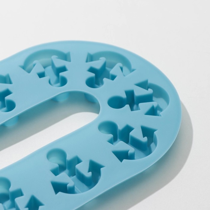 Форма для шоколада Доляна &laquo;Якорь&raquo;, силикон, 20,5&times;13,5&times;1 см, 10 ячеек, цвет МИКС