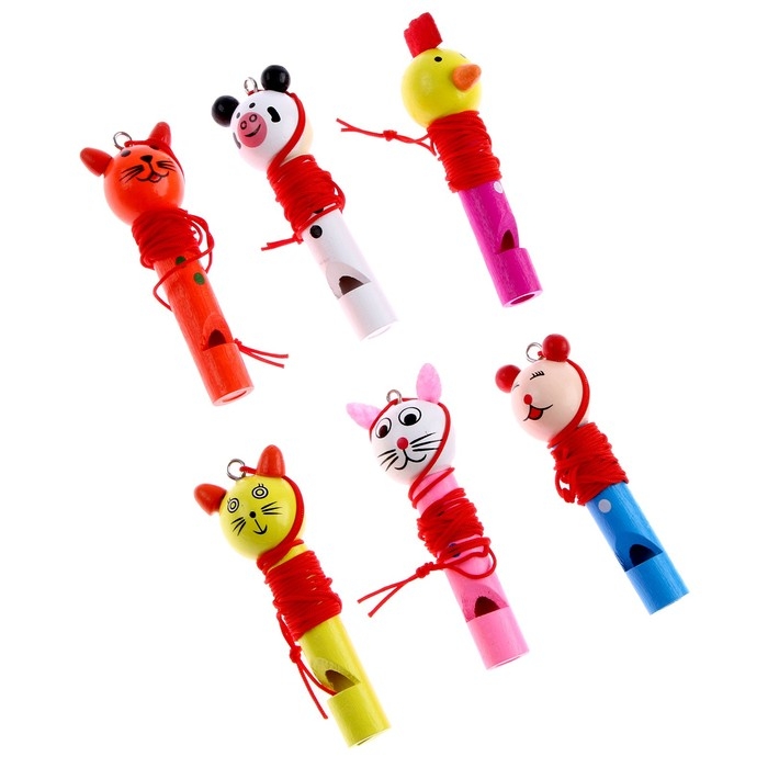 Детский свисток &laquo;Животные&raquo; на верёвочке, МИКС