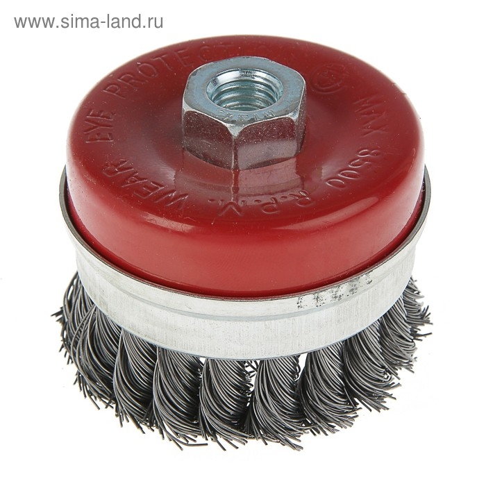 Щетка металлическая для УШМ ЛОМ, крученая проволока, Heavy Duty Щетка металлическая для УШМ ЛОМ, крученая проволока, Heavy Duty "чашка", М14, 75 мм