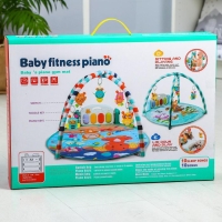 Развивающий коврик &laquo;Зимние игры&raquo;, с пианино, круглый, голубой