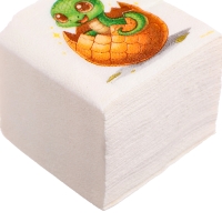 Салфетки новогодние бумажные &laquo;С Новым годом: сюрприз&raquo;, однослойные, 24х24 см, 100 шт.