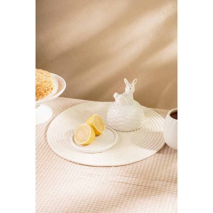 Лимонница керамическая SL Home «Лесные кролики», 14×14,5 см, цвет белый Лимонница керамическая SL Home «Лесные кролики», 14×14,5 см, цвет белый