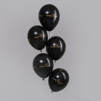 Воздушный шар латексный 12" HBD, пастель, цвет чёрный, 15 шт. Воздушный шар латексный 12" HBD, пастель, цвет чёрный, 15 шт.