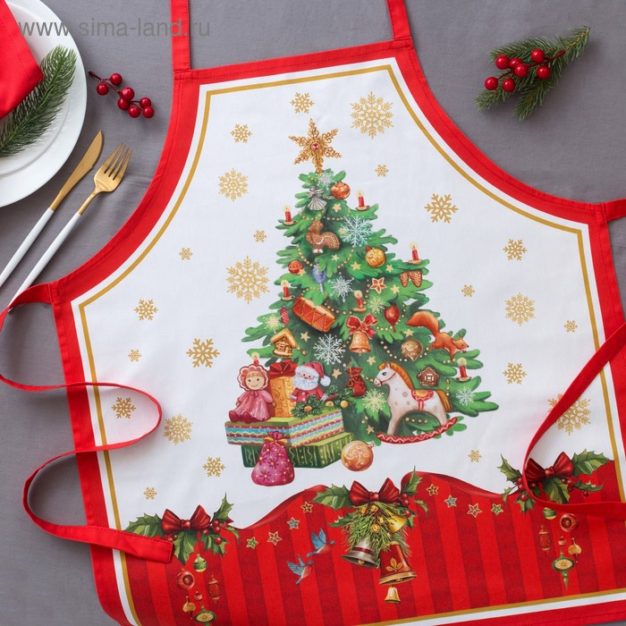 Фартук &laquo;Этель: Новогодняя сказка&raquo;, 65 &times; 60 см, 100 % хлопок, саржа, 190 г/м&sup2;