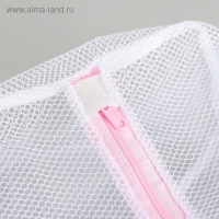 Мешок для стирки белья Доляна, 22&times;33&times;19 см, крупная сетка, цвет белый