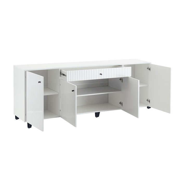 Комод Оливия, 2000х426х830, Белый/Белый глянец