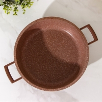 Жаровня Доляна &laquo;Брауни&raquo;, d=28 см, стеклянная крышка, литые ручки, антипригарное покрытие, индукция