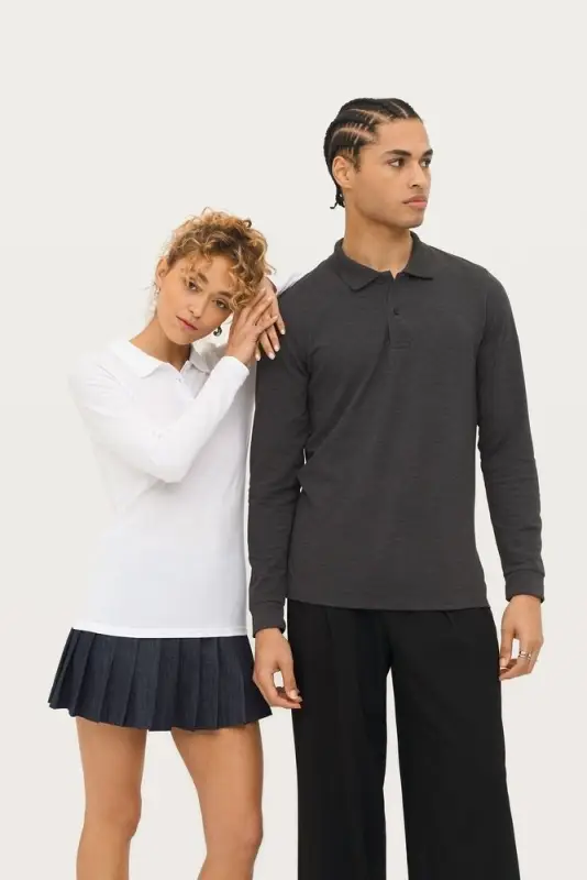 Рубашка поло женская с длинным рукавом Perfect LSL Women черная, размер XXL