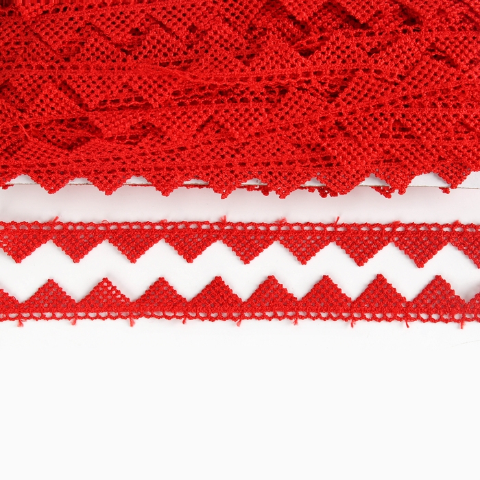 Тесьма &laquo;Уголки&raquo; красная, шириной 1,3 см, по 50 м