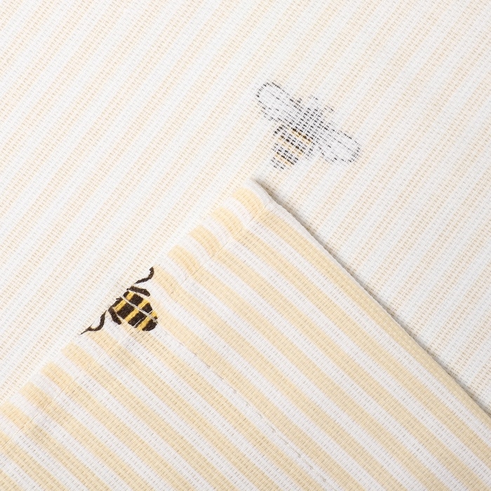 Комплект штор для кухни Доляна "Пчёлки", 150х180 см - 2 шт,  рогожка 164 г/м2, 100% хл