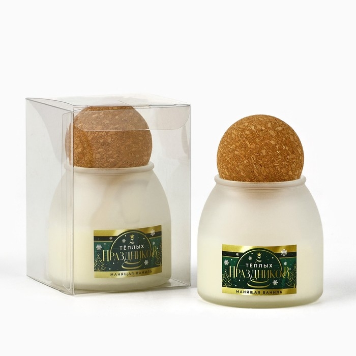 Свеча новогодняя, аромат манящая ваниль , 9 х 6,5 см Свеча новогодняя, аромат манящая ваниль , 9 х 6,5 см