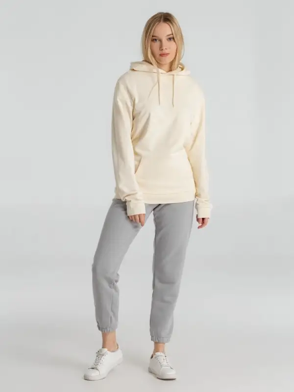 Толстовка с капюшоном унисекс Hoodie, светло-желтая, размер S