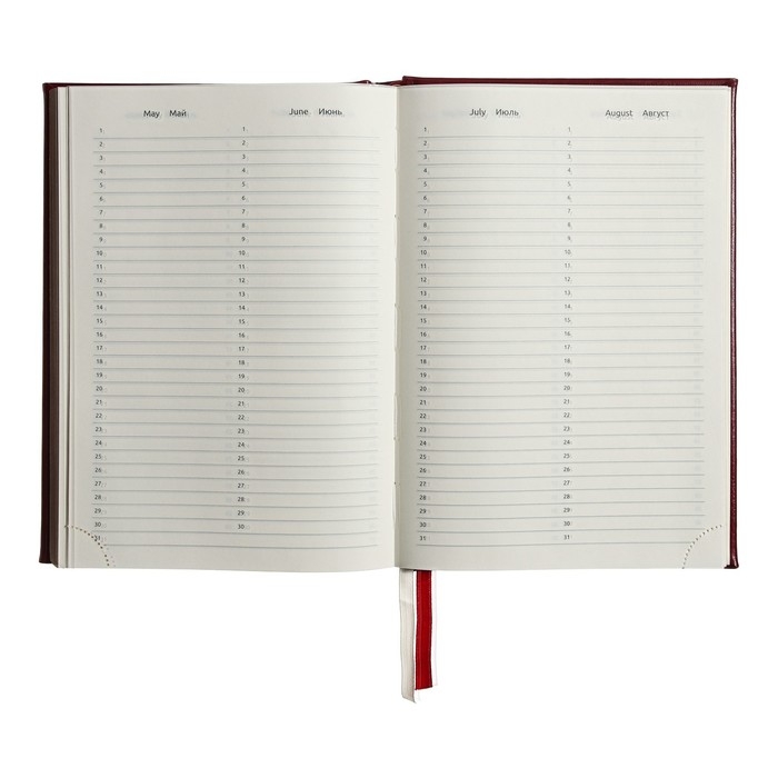Ежедневник недатированный A5, 160 листов, deVENTE.Symbol, твёрдая обложка из искусственной кожи с поролоном, золотой срез, блок 70 г/м2, бордовый