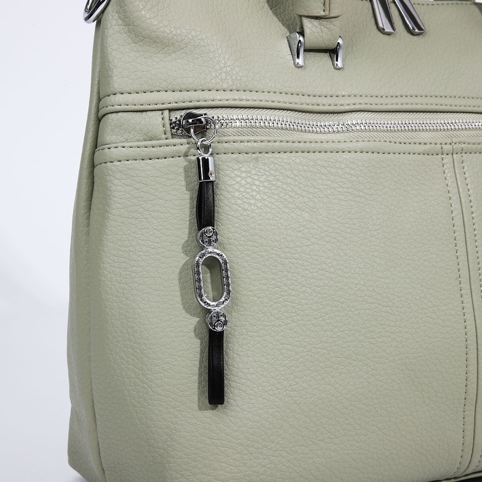 Сумка-тоут на молнии, 2 наружных кармана, цвет светло-зелёный Сумка-тоут на молнии, 2 наружных кармана, цвет светло-зелёный