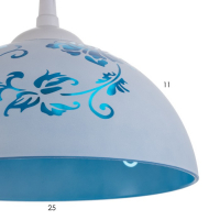 Светильник BayerLux  Колпак "Рочелл" 1 лампа E27 40Вт белый-синий  д.250