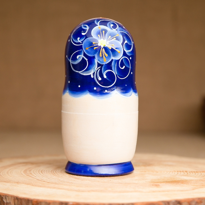 Матрёшка 5-ти кукольная Матрёшка 5-ти кукольная "Нина" синяя , 14-15см, ручная роспись.