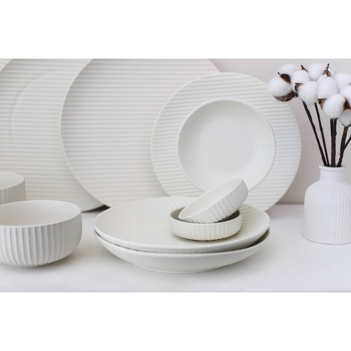 Тарелка фарфоровая для пасты Magistro Line, 250 мл, d=21,2 см, цвет белый Тарелка фарфоровая для пасты Magistro Line, 250 мл, d=21,2 см, цвет белый