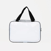 Косметичка на молнии, цвет белый/чёрный