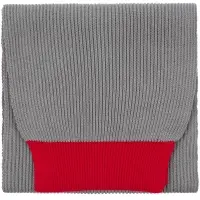 Шарф Snappy, светло-серый с красным