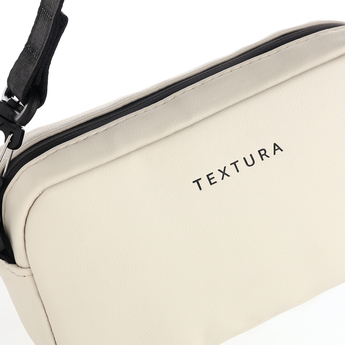 Сумка женская на молнии, TEXTURA, маленький размер, длинный ремень, цвет бежевый Сумка женская на молнии, TEXTURA, маленький размер, длинный ремень, цвет бежевый