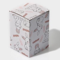 Банка стеклянная для хранения сыпучих продуктов Доляна &laquo;Зайка в золотом&raquo;, 950 мл, с керамической крышкой