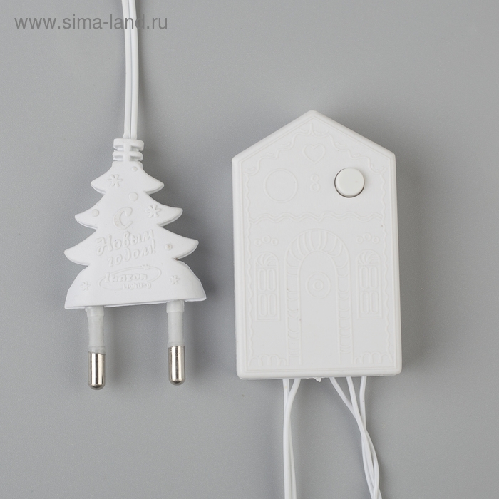 Гирлянда &laquo;Нить&raquo; 5 м, IP20, белая нить, 50 LED, свечение красное, 8 режимов, 220 В