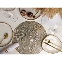 Салфетка сервировочная на стол «Гипноз», d=38 см, цвет золото Салфетка сервировочная на стол «Гипноз», d=38 см, цвет золото