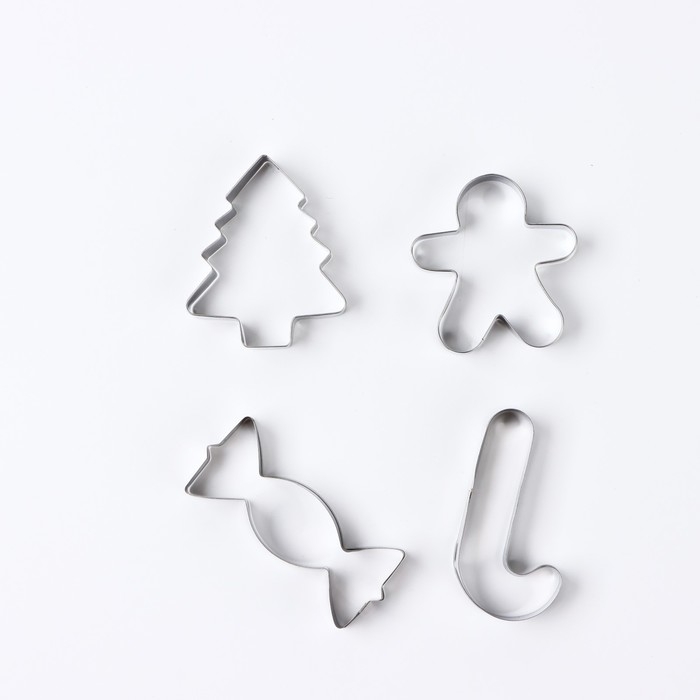 Новый год. Набор форм для печенья &laquo;Зимние угощения&raquo;, 4 шт