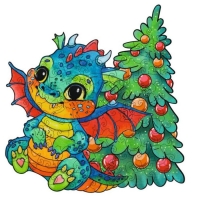 Пазл &laquo;Дракончик&raquo; зелёный