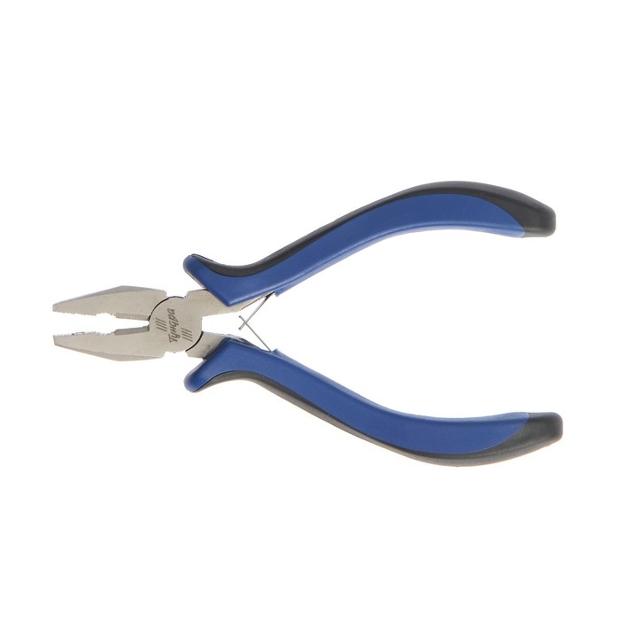 Плоскогубцы ТУНДРА mini, никелированные, двухкомпонентные рукоятки, 120 мм