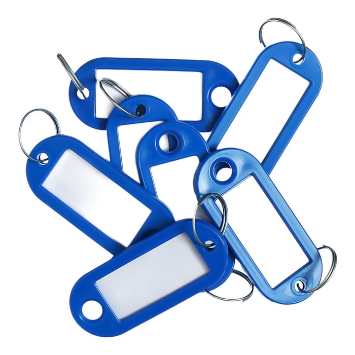 Набор брелоков для ключей, 10 штук, 53 мм, цвет синий Набор брелоков для ключей, 10 штук, 53 мм, цвет синий