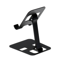 Подставка для телефона, регулируемая, складная, металл, резиновые вставки, чёрная Подставка для телефона, регулируемая, складная, металл, резиновые вставки, чёрная