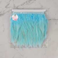 Тесьма с перьями петуха, 10-15 см, 5 &plusmn; 0,5 м, цвет голубой