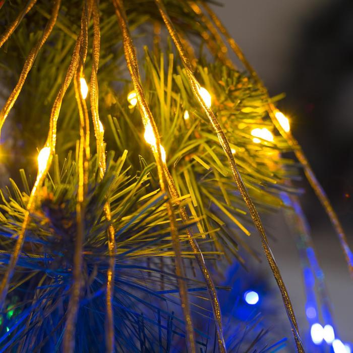 Гирлянда &laquo;Конский хвост&raquo; 15 нитей по 2 м, IP20, золотистая нить, 300 LED, свечение мульти, 220 В