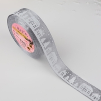 Новый год! Лента атласная &laquo;Домики&raquo;, 25 мм, 23 &plusmn; 1 м, цвет серый №59