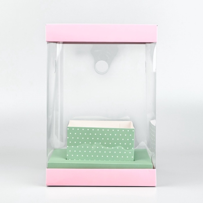 Коробка для цветов с вазой и PVC окнами складная &laquo;Нежность&raquo;, 16 х 23 х 16 см