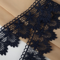 Кружево гипюровое, 49 мм &times; 11 &plusmn; 1 м, цвет тёмно-синий