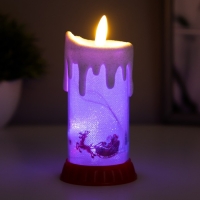 Ночник " Морозная свеча" LED RGB от батареек LR44 6х6х10 см RISALUX Ночник " Морозная свеча" LED RGB от батареек LR44 6х6х10 см RISALUX