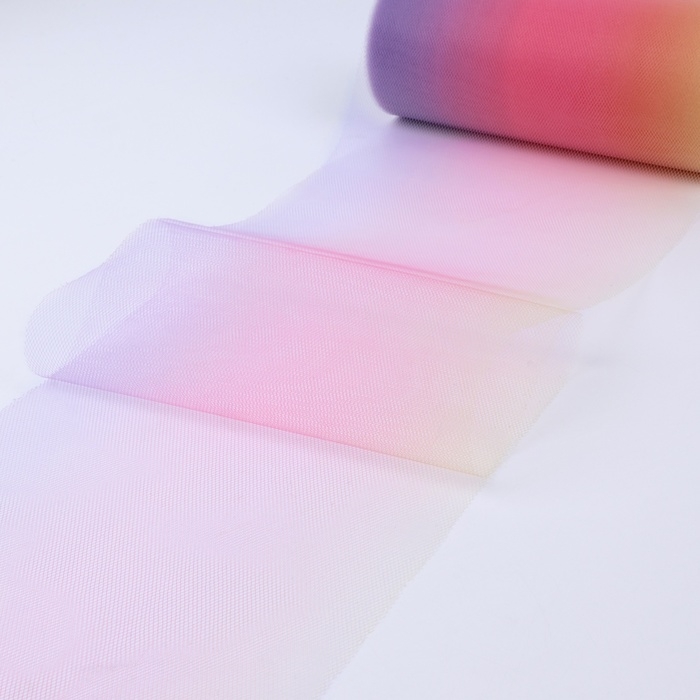 Фатин, 15 см, 11 ± 1 г/кв.м, 23 ±1 м, цвет розово-фиолетовый градиент №8 Фатин, 15 см, 11 ± 1 г/кв.м, 23 ±1 м, цвет розово-фиолетовый градиент №8