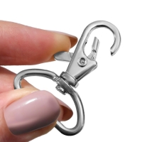 Карабин металлический, 41 &times; 30 мм / 25 &times; 2 мм, 10 шт, цвет серебряный