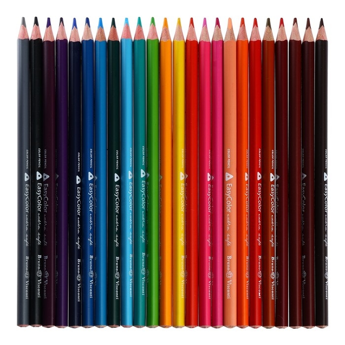 Карандаши 24 цвета BrunoVisconti Easycolor, трёхгранные