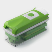 Тёрка с лотком Доляна &laquo;Фреш Флеш&raquo;, 7 насадок, 27&times;10&times;12 см, цвет зелёный, белый