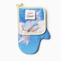 Новый год. Набор кухонный Доляна "Семейное счастье": варежка 20х28 см, прихватка 17х17 см, 35% хл, 65% пэ Новый год. Набор кухонный Доляна "Семейное счастье": варежка 20х28 см, прихватка 17х17 см, 35% хл, 65% пэ