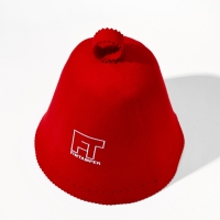 Бесшовная фетровая шапка для бани из шерсти мериноса, красная