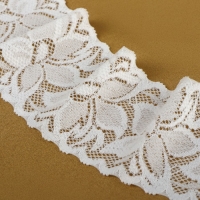 Кружево эластичное, 60 мм &times; 10 &plusmn; 1 м, цвет айвори