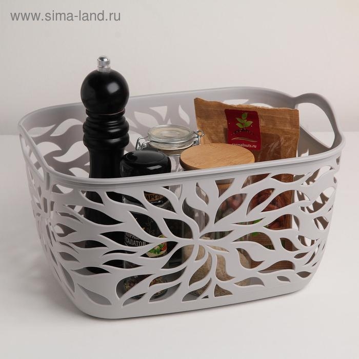 Корзина для хранения &laquo;Листья&raquo;, пластик, 29,5&times;21,5&times;16 см, цвет МИКС