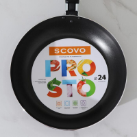 Сковорода Prosto, d=24 см, пластиковая ручка, антипригарное покрытие, цвет бордовый Сковорода Prosto, d=24 см, пластиковая ручка, антипригарное покрытие, цвет бордовый